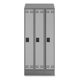 Triple Sloped Metal Locker Hood Addition, 36w X 18d X 6h, Gray, Ships In 1-3 Business Days