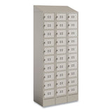 Triple Sloped Metal Locker Hood Addition, 36w X 18d X 6h, Tan, Ships In 1-3 Business Days