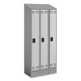 Triple Continuous Metal Locker Base Addition, 35w X 16d X 5.75h, Gray, Ships In 1-3 Business Days