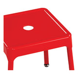 Steel Guest Stool, Backless, Supports Up To 275 Lb, 15" To 15.5" Seat Height, Red Seat/base, Ships In 1-3 Business Days