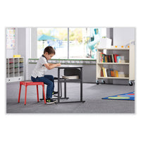 Steel Guest Stool, Backless, Supports Up To 275 Lb, 15" To 15.5" Seat Height, Red Seat/base, Ships In 1-3 Business Days