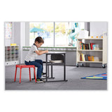 Steel Guest Stool, Backless, Supports Up To 275 Lb, 15" To 15.5" Seat Height, Red Seat/base, Ships In 1-3 Business Days