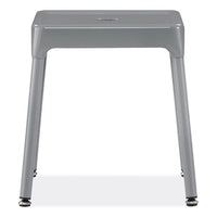 Steel Guest Stool, Backless, Supports Up To 275 Lb, 15" To 15.5" Seat Height, Silver Seat/base, Ships In 1-3 Business Days
