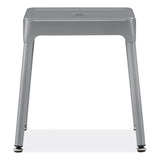 Steel Guest Stool, Backless, Supports Up To 275 Lb, 15" To 15.5" Seat Height, Silver Seat/base, Ships In 1-3 Business Days