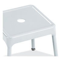 Steel Guest Stool, Backless, Supports Up To 275 Lb, 15" To 15.5" Seat Height, White Seat/base, Ships In 1-3 Business Days