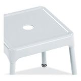 Steel Guest Stool, Backless, Supports Up To 275 Lb, 15" To 15.5" Seat Height, White Seat/base, Ships In 1-3 Business Days