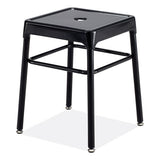 Steel Guestbistro Stool, Backless, Supports Up To 250 Lb, 18" Seat Height, Black Seat, Black Base, Ships In 1-3 Business Days