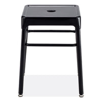 Steel Guestbistro Stool, Backless, Supports Up To 250 Lb, 18" Seat Height, Black Seat, Black Base, Ships In 1-3 Business Days