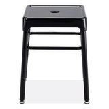 Steel Guestbistro Stool, Backless, Supports Up To 250 Lb, 18" Seat Height, Black Seat, Black Base, Ships In 1-3 Business Days