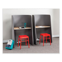 Steel Guestbistro Stool, Backless, Supports Up To 250 Lb, 18" Seat Height, Red Seat, Red Base, Ships In 1-3 Business Days
