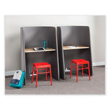 Steel Guestbistro Stool, Backless, Supports Up To 250 Lb, 18" Seat Height, Red Seat, Red Base, Ships In 1-3 Business Days