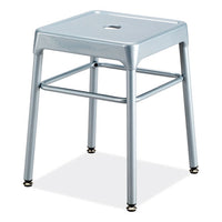 Steel Guestbistro Stool, Backless, Supports Up To 250 Lb, 18" High Silver Seat, Silver Base, Ships In 1-3 Business Days