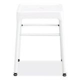 Steel Guestbistro Stool, Backless, Supports Up To 250 Lb, 18" Seat Height, White Seat, White Base, Ships In 1-3 Business Days