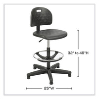 Soft Tough Economy Workbench Chair, Supports 250 Lb, 22" To 32" High Black Seat, Black Back/base, Ships In 1-3 Business Days