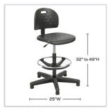 Soft Tough Economy Workbench Chair, Supports 250 Lb, 22" To 32" High Black Seat, Black Back/base, Ships In 1-3 Business Days