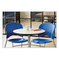 Reve Guestbistro Chair With Sled Base, Supports Up To 250 Lb, 18" Seat Height, Blue Seat/back, Silver Base, 2/carton