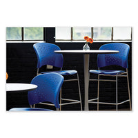 Reve Guestbistro Chair With Sled Base, Supports Up To 250 Lb, 18" Seat Height, Blue Seat/back, Silver Base, 2/carton