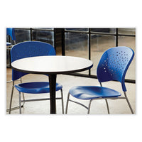 Reve Guestbistro Chair With Sled Base, Supports Up To 250 Lb, 18" Seat Height, Blue Seat/back, Silver Base, 2/carton