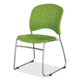 Reve Guestbistro Chair With Sled Base, Supports Up To 250 Lb, 18" Seat Height, Green Seat/back, Silver Base, 2/carton