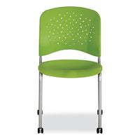 Reve Guestbistro Chair With Straight Legs, Supports Up To 250 Lb, 18" Seat Height, Green Seat/back, Silver Base, 2/carton