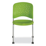Reve Guestbistro Chair With Straight Legs, Supports Up To 250 Lb, 18" Seat Height, Green Seat/back, Silver Base, 2/carton
