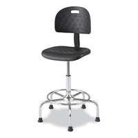 Workfit Economy Industrial Chair, Up To 400 Lb, 22" To 30" High Black Seat/back, Silver Base, Ships In 1-3 Business Days
