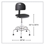 Workfit Economy Industrial Chair, Up To 400 Lb, 22" To 30" High Black Seat/back, Silver Base, Ships In 1-3 Business Days