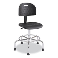 Workfit Economy Industrial Chair, Up To 400 Lb, 22" To 30" High Black Seat/back, Silver Base, Ships In 1-3 Business Days