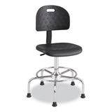 Workfit Economy Industrial Chair, Up To 400 Lb, 22" To 30" High Black Seat/back, Silver Base, Ships In 1-3 Business Days