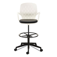 Shell Extended-height Chair, Max 275 Lb, 22" To 32" High Black/white Seat, White Back, Black Base, Ships In 1-3 Business Days