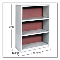 Valuemate Economy Bookcase, Three-shelf, 31.75w X 13.5d X 41h, Gray, Ships In 1-3 Business Days