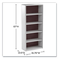 Valuemate Economy Bookcase, Five-shelf, 31.75w X 13.5d X 67h, Gray, Ships In 1-3 Business Days