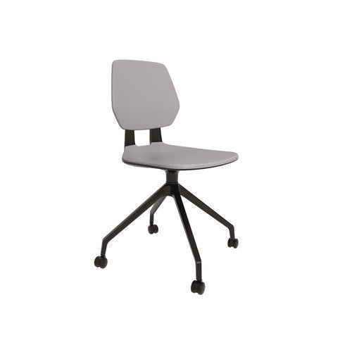 Commute Guest Chair, Supports Up To 275 Lbs, 19" Seat Height, Gray Seat, Gray Back, Black Base, Ships In 1-3 Business Days