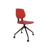 Commute Guest Chair, Supports Up To 275 Lbs, 19" Seat Height, Red Seat, Red Back, Black Base, Ships In 1-3 Business Days
