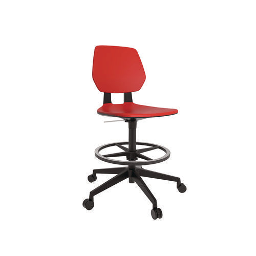 Commute Extended Height Task Chair, Supports Up To 275 Lbs, 18.25" To 22.25" Seat Height, Red/black, Ships In 1-3 Bus Days