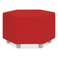 Learn 30" Hexagon Vinyl Ottoman, 30w X 30d X 18h, Red, Ships In 1-3 Business Days