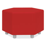 Learn 30" Hexagon Vinyl Ottoman, 30w X 30d X 18h, Red, Ships In 1-3 Business Days