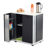 Refreshment Stand, Engineered Wood, 9 Shelves, 29.5" X 22.75" X 33.25", Black/white, Ships In 1-3 Business Days