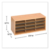 Wood/corrugated Literature Organizer, 12 Compartments, 29 X 12 X 12, Medium Oak, Ships In 1-3 Business Days