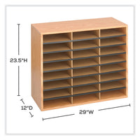 Wood/corrugated Literature Organizer, 24 Compartments, 29 X 12 X 23.5, Medium Oak, Ships In 1-3 Business Days