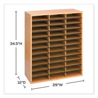 Wood/corrugated Literature Organizer, 36 Compartments, 29 X 12 X 34.5, Medium Oak, Ships In 1-3 Business Days