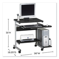 Eastwinds Series Portrait Pc Desk Cart, 36" X 19.25" X 31", Anthracite, Ships In 1-3 Business Days