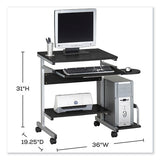 Eastwinds Series Portrait Pc Desk Cart, 36" X 19.25" X 31", Anthracite, Ships In 1-3 Business Days