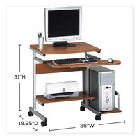 Eastwinds Series Portrait Pc Desk Cart, 36" X 19.25" X 31", Medium Cherry, Ships In 1-3 Business Days