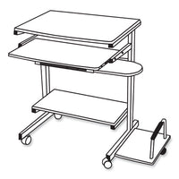 Eastwinds Series Portrait Pc Desk Cart, 36" X 19.25" X 31", Medium Cherry, Ships In 1-3 Business Days