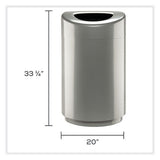 Open Top Round Waste Receptacle, 30 Gal, Steel, Silver, Ships In 1-3 Business Days