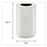 Open Top Round Waste Receptacle, 30 Gal, Steel, White, Ships In 1-3 Business Days