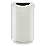 Open Top Round Waste Receptacle, 30 Gal, Steel, White, Ships In 1-3 Business Days