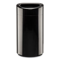 Open Top Oval Waste Receptacle, 14 Gal, Steel, Black, Ships In 1-3 Business Days