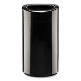 Open Top Oval Waste Receptacle, 14 Gal, Steel, Black, Ships In 1-3 Business Days